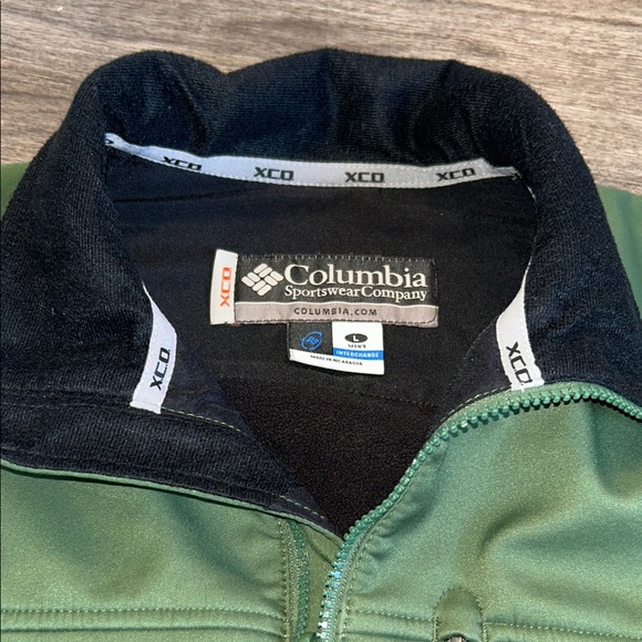 Columbia Sportswear XCO Softshell Jacket Mens Large Green Fleece Lined Outdoor - Picture 3 of 16